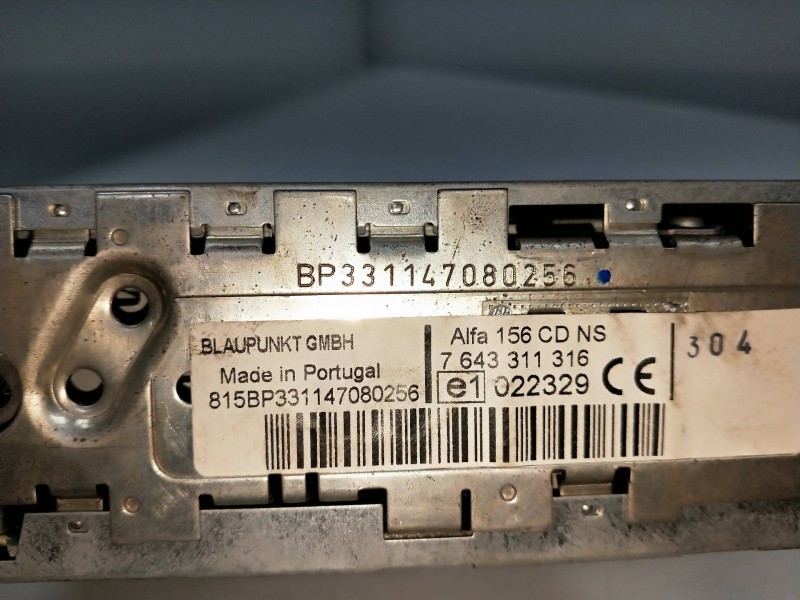 Recambio de sistema audio / radio cd para alfa romeo 156 2.0 jts 16v cat referencia OEM IAM 7643311316  BLAUPUNKT