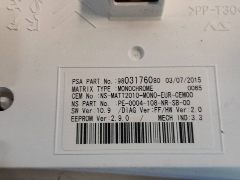 Recambio de cuadro instrumentos para citroen ds5 design referencia OEM IAM 9809817480 9803176080 9809756380