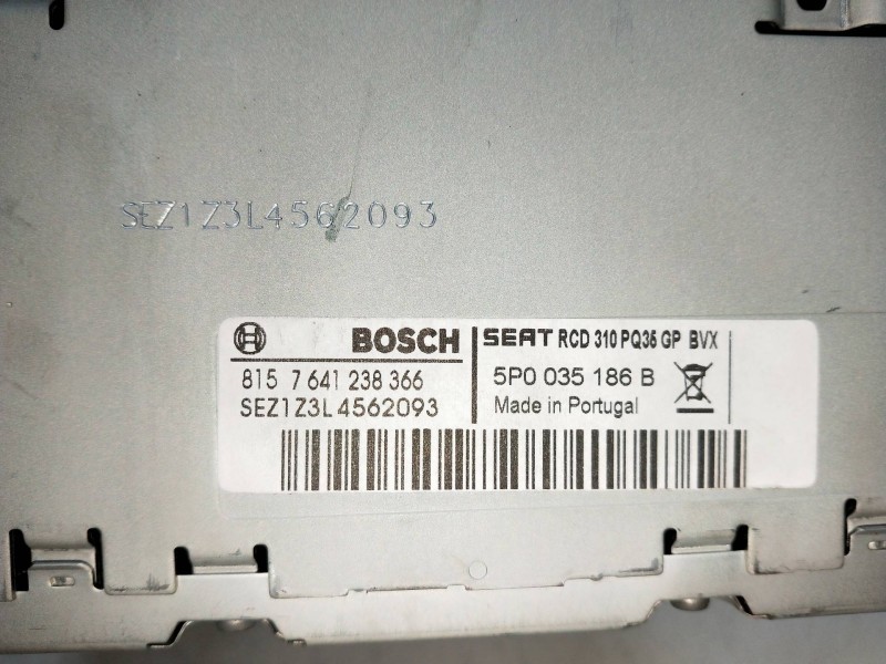 Recambio de sistema audio / radio cd para seat leon (1p1) 1.6 tdi referencia OEM IAM 5P0035186B  
