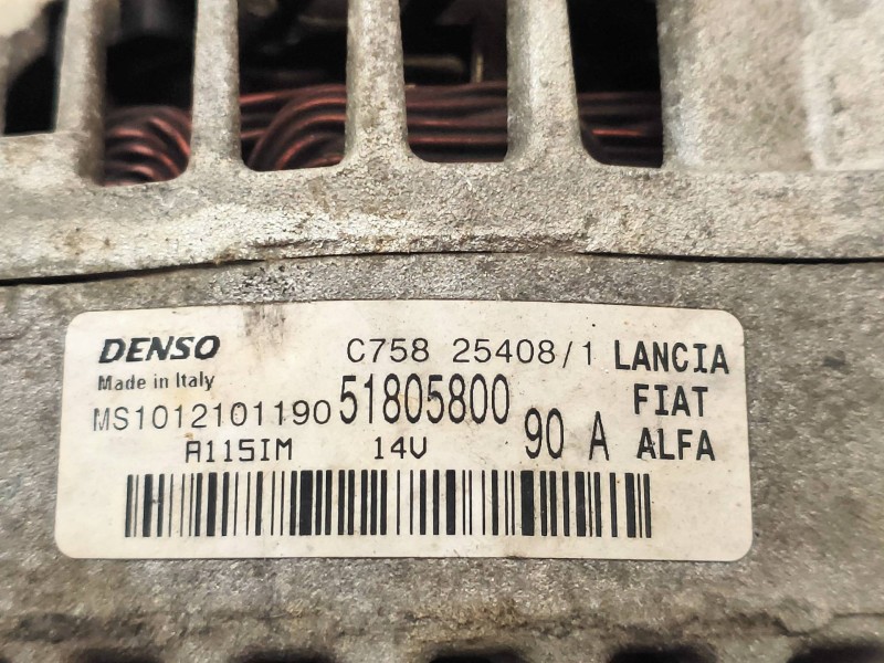 Recambio de alternador para lancia musa (184) platino referencia OEM IAM MS1012101190 51805800 DENSO