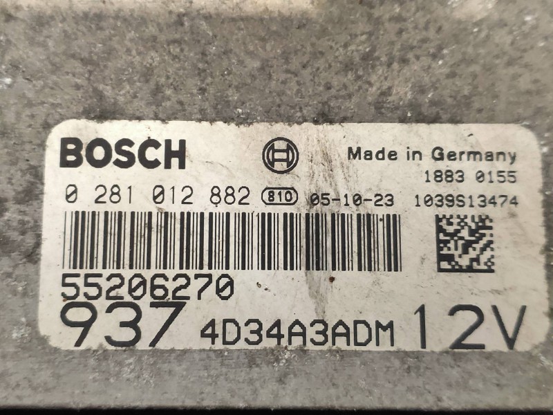 Recambio de centralita motor uce para alfa romeo 147 (190) 1.9 jtd 120 distinctive referencia OEM IAM 0281012882 55206270 BOSCH
