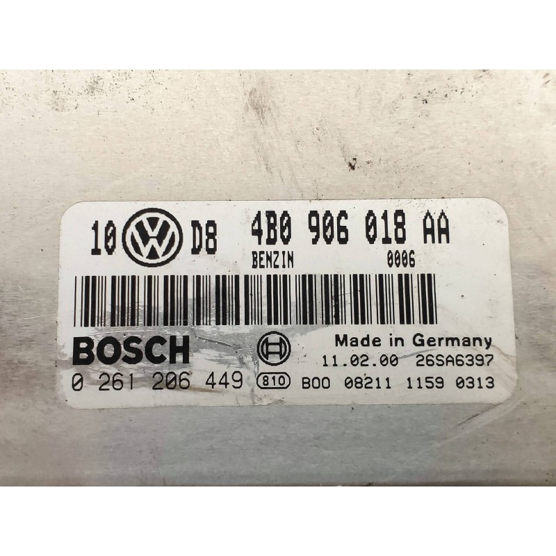 Recambio de centralita motor uce para audi a4 berlina (b5) 1.8 t referencia OEM IAM 0261206449 4B0906018AA 26SA6397 BOSCH