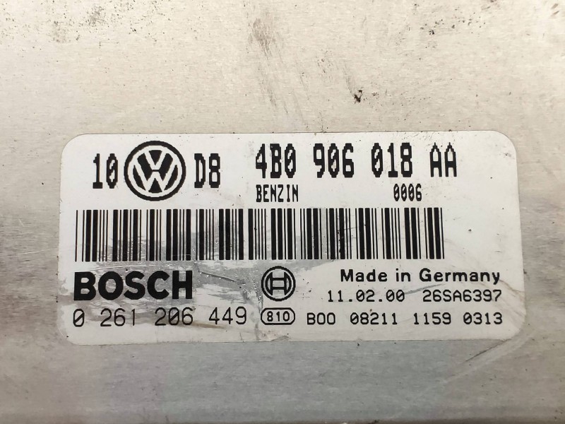 Recambio de centralita motor uce para audi a4 berlina (b5) 1.8 t referencia OEM IAM 0261206449 4B0906018AA 26SA6397 BOSCH