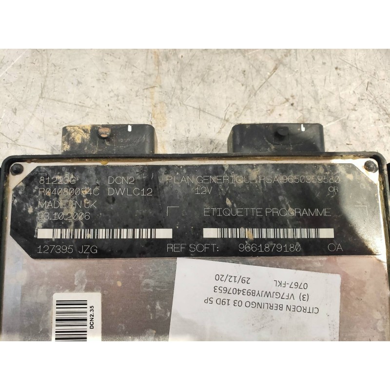 Recambio de centralita motor uce para citroen berlingo 1.9 d 600 furg. referencia OEM IAM R04080034C 9661879180 9650359580 LUCAS