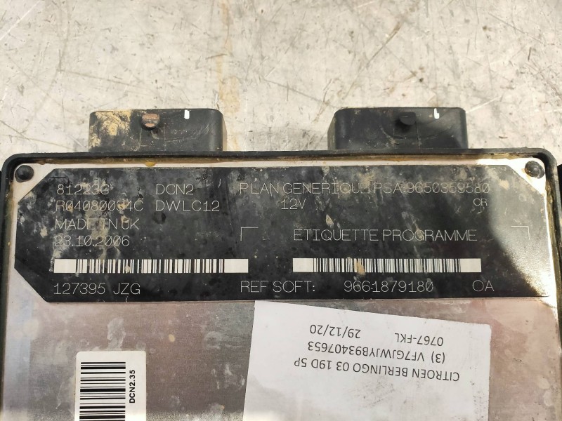 Recambio de centralita motor uce para citroen berlingo 1.9 d 600 furg. referencia OEM IAM R04080034C 9661879180 9650359580 LUCAS