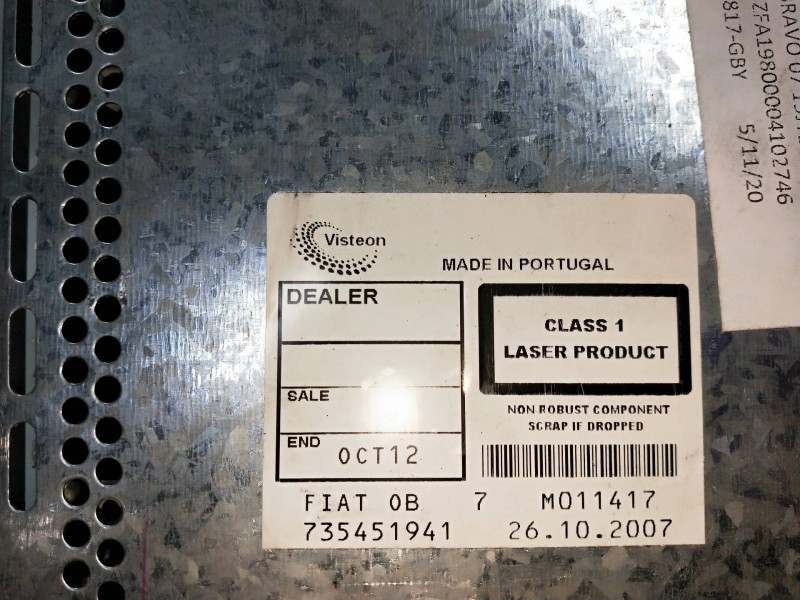 Recambio de sistema audio / radio cd para fiat bravo (198) 1.9 16v dynamic multijet referencia OEM IAM 735451941  