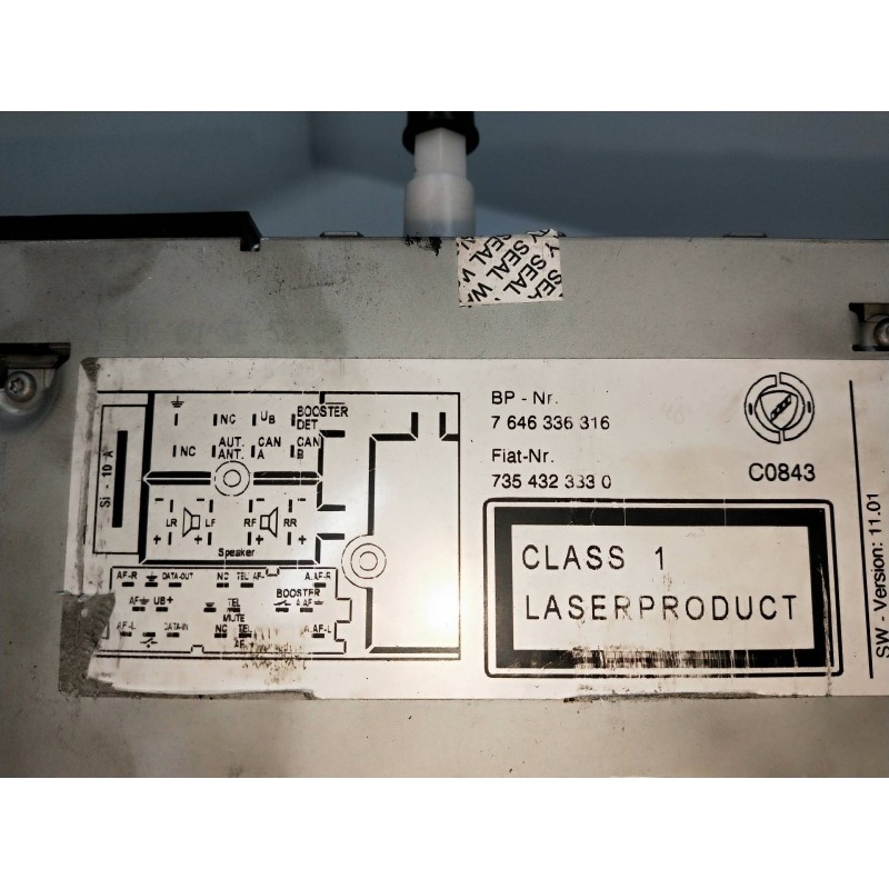 Recambio de sistema audio / radio cd para fiat croma (194) 1.9 16v multijet dynamic referencia OEM IAM 7354323330  