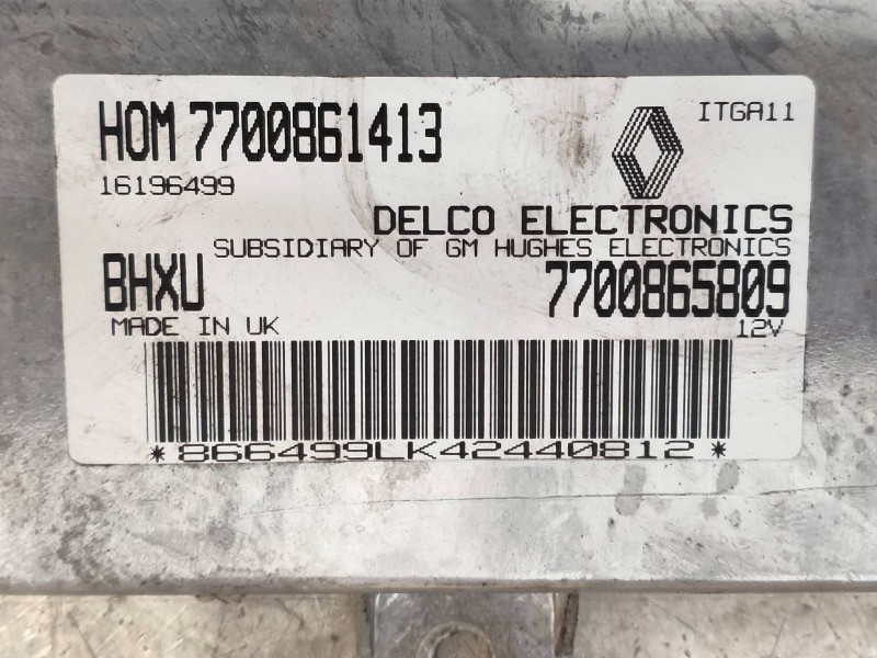 Recambio de centralita motor uce para renault 19 (b/c/l53) 1.4 gts referencia OEM IAM 7700861413 7700865809 16196499 BHXU