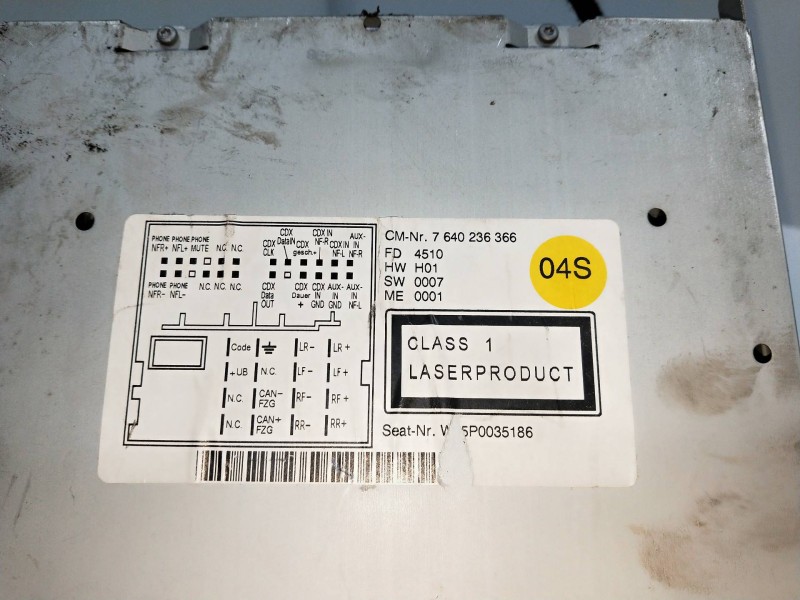 Recambio de sistema audio / radio cd para seat leon (1p1) 1.6 tdi referencia OEM IAM 5P0035186  