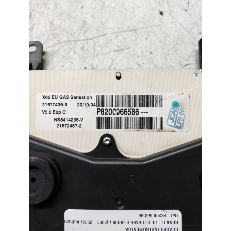 Recambio de cuadro instrumentos para renault clio ii fase ii (b/cb0) authentique referencia OEM IAM P8200066586 NS8414295V 