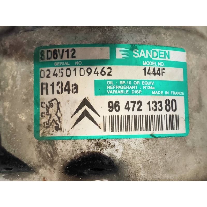 Recambio de compresor aire acondicionado para peugeot 307 cc (s2) sport referencia OEM IAM SD6V121444F 9647213380 SANDEN