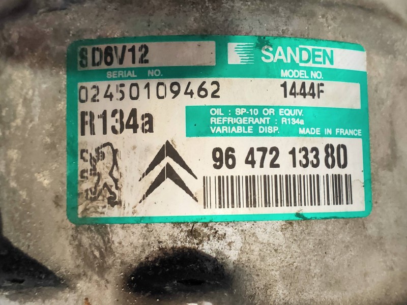 Recambio de compresor aire acondicionado para peugeot 307 cc (s2) sport referencia OEM IAM SD6V121444F 9647213380 SANDEN