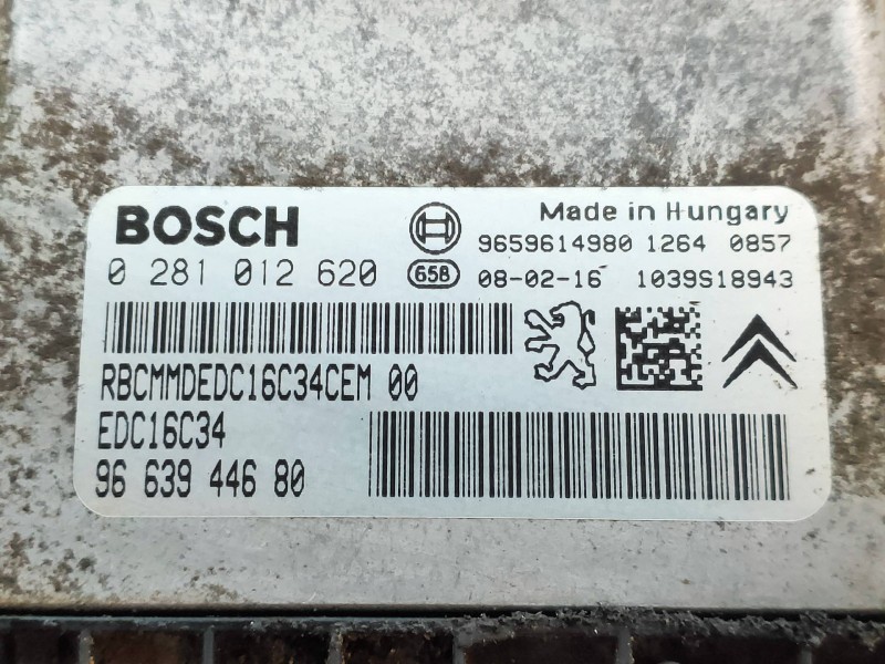 Recambio de centralita motor uce para peugeot partner (s2) combi plus referencia OEM IAM 0281012620 9663944680 9659614980 1039S1