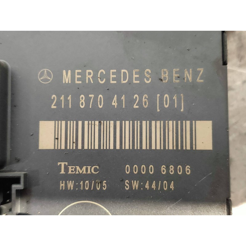 Recambio de centralita cierre para mercedes clase e (w211) berlina e 220 cdi (211.008) referencia OEM IAM 2118704126 00006806 