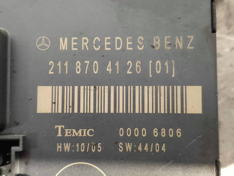 Recambio de centralita cierre para mercedes clase e (w211) berlina e 220 cdi (211.008) referencia OEM IAM 2118704126 00006806 