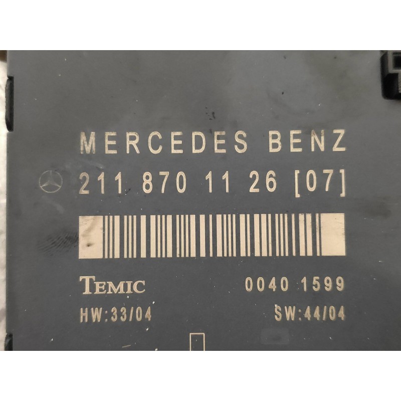 Recambio de centralita cierre para mercedes clase e (w211) berlina e 220 cdi (211.008) referencia OEM IAM 2118701126 00401599 