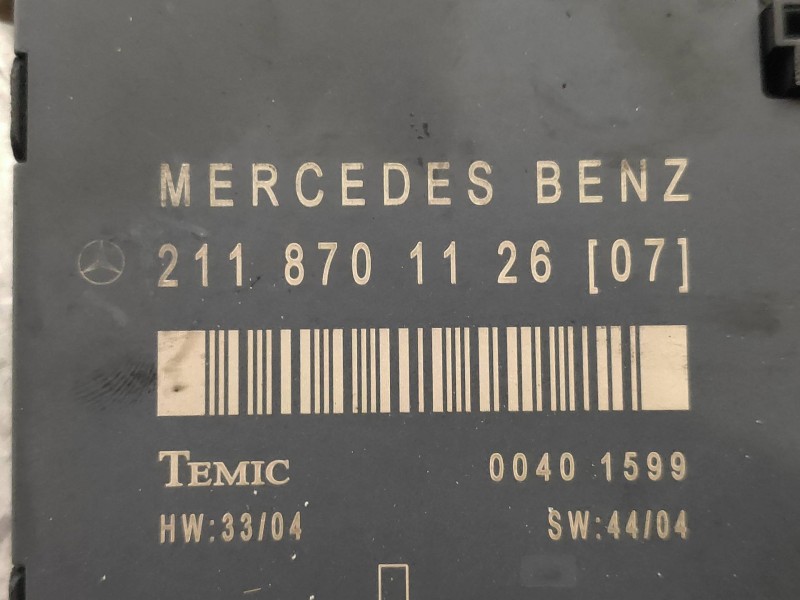Recambio de centralita cierre para mercedes clase e (w211) berlina e 220 cdi (211.008) referencia OEM IAM 2118701126 00401599 
