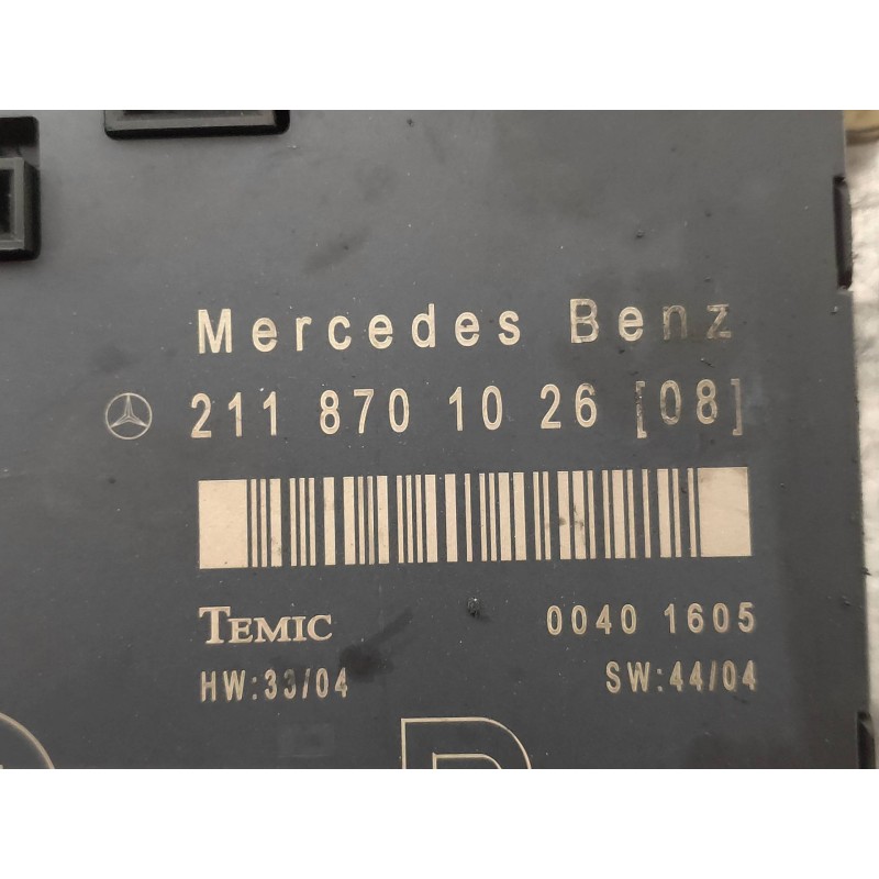 Recambio de centralita cierre para mercedes clase e (w211) berlina e 220 cdi (211.008) referencia OEM IAM 2118701026 00401605 