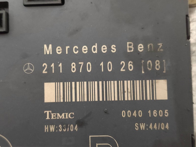 Recambio de centralita cierre para mercedes clase e (w211) berlina e 220 cdi (211.008) referencia OEM IAM 2118701026 00401605 