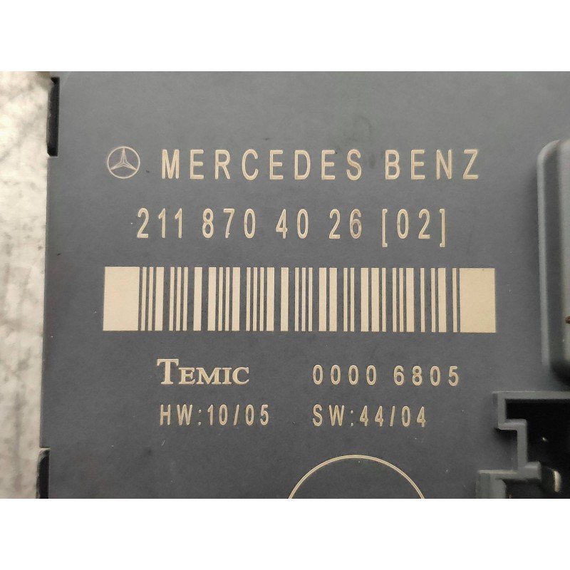 Recambio de centralita cierre para mercedes clase e (w211) berlina e 220 cdi (211.008) referencia OEM IAM 2118704026 00006805 