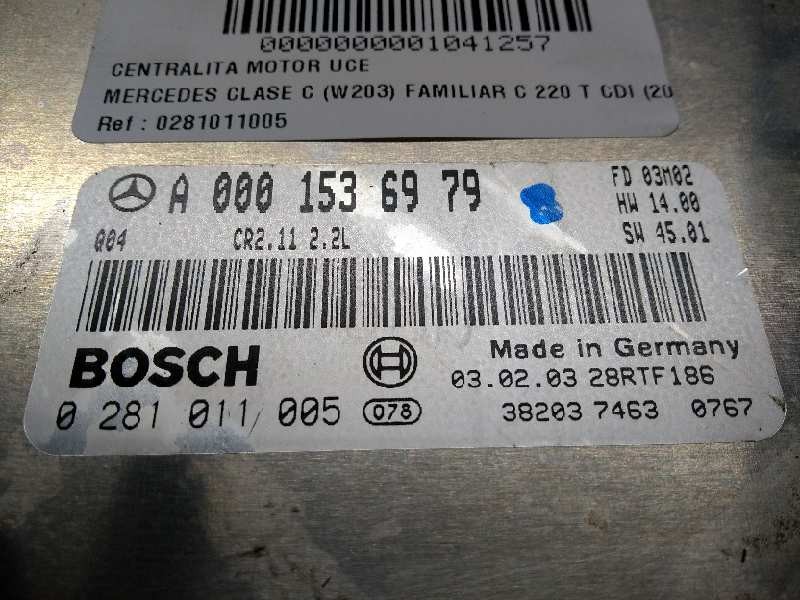 Recambio de centralita motor uce para mercedes clase c (w203) familiar c 220 t cdi (203.206) referencia OEM IAM 0281011005 A0001
