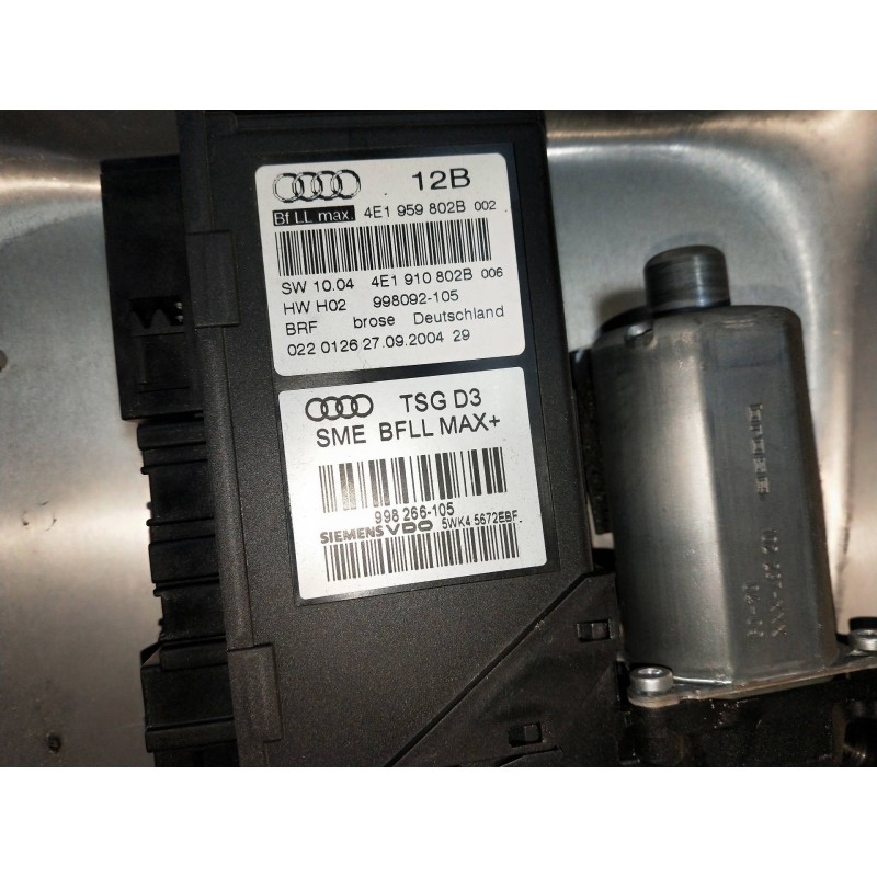 Recambio de elevalunas delantero derecho para audi a8 (4e2) 6.0 w12 48v cat (bht) referencia OEM IAM 4E1959802B  