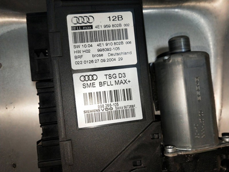 Recambio de elevalunas delantero derecho para audi a8 (4e2) 6.0 w12 48v cat (bht) referencia OEM IAM 4E1959802B  