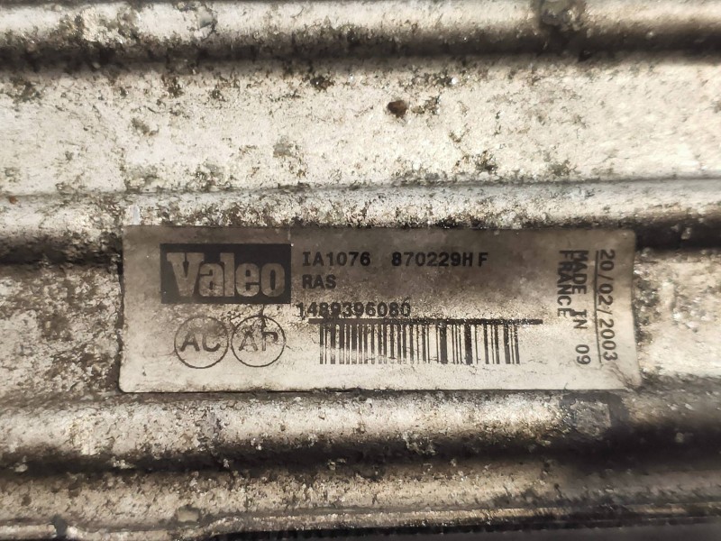 Recambio de intercooler para lancia phedra (180) 2.2 jtd 16v emblema referencia OEM IAM 870229H 1489396080 VALEO