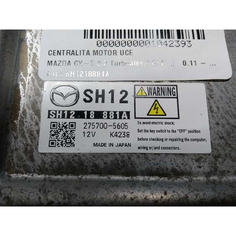 Recambio de centralita motor uce para mazda cx-5 2.2 turbodiesel cat referencia OEM IAM SH1218881A 2757005605 K4238