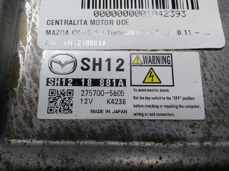 Recambio de centralita motor uce para mazda cx-5 2.2 turbodiesel cat referencia OEM IAM SH1218881A 2757005605 K4238
