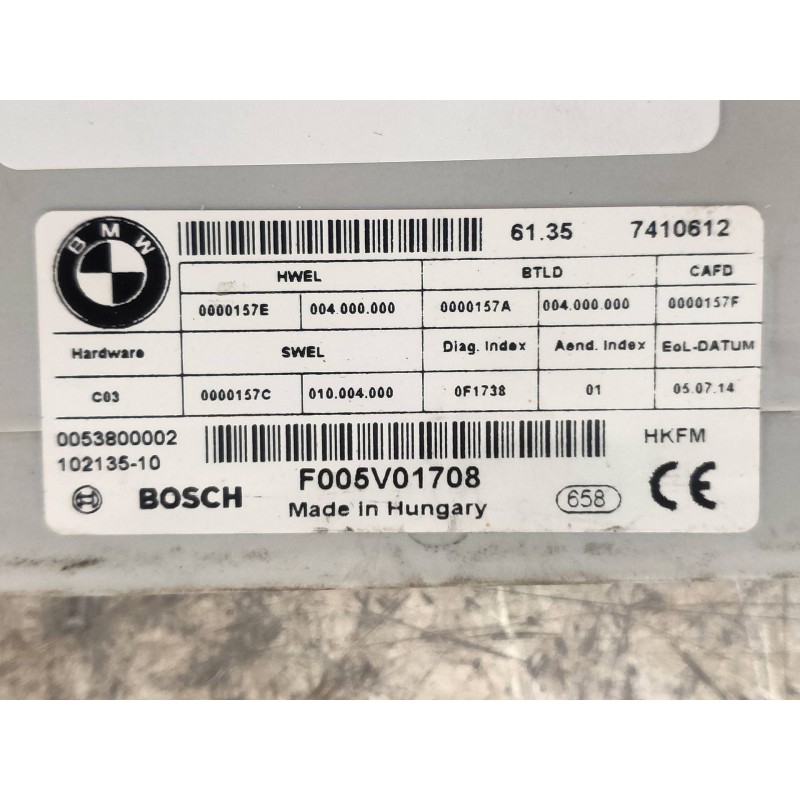 Recambio de modulo electronico para bmw serie 3 gran turismo (f34) 320d xdrive referencia OEM IAM F005V01708 0053800002 10213510