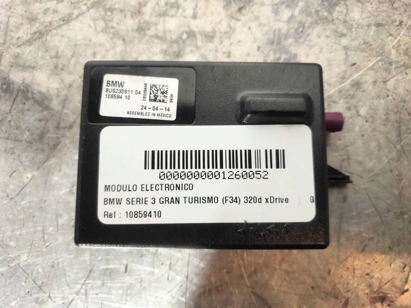 Recambio de modulo electronico para bmw serie 3 gran turismo (f34) 320d xdrive referencia OEM IAM 10859410 BU923091104 