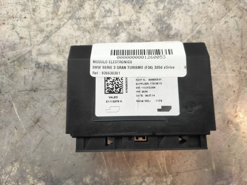 Recambio de modulo electronico para bmw serie 3 gran turismo (f34) 320d xdrive referencia OEM IAM 936630301  