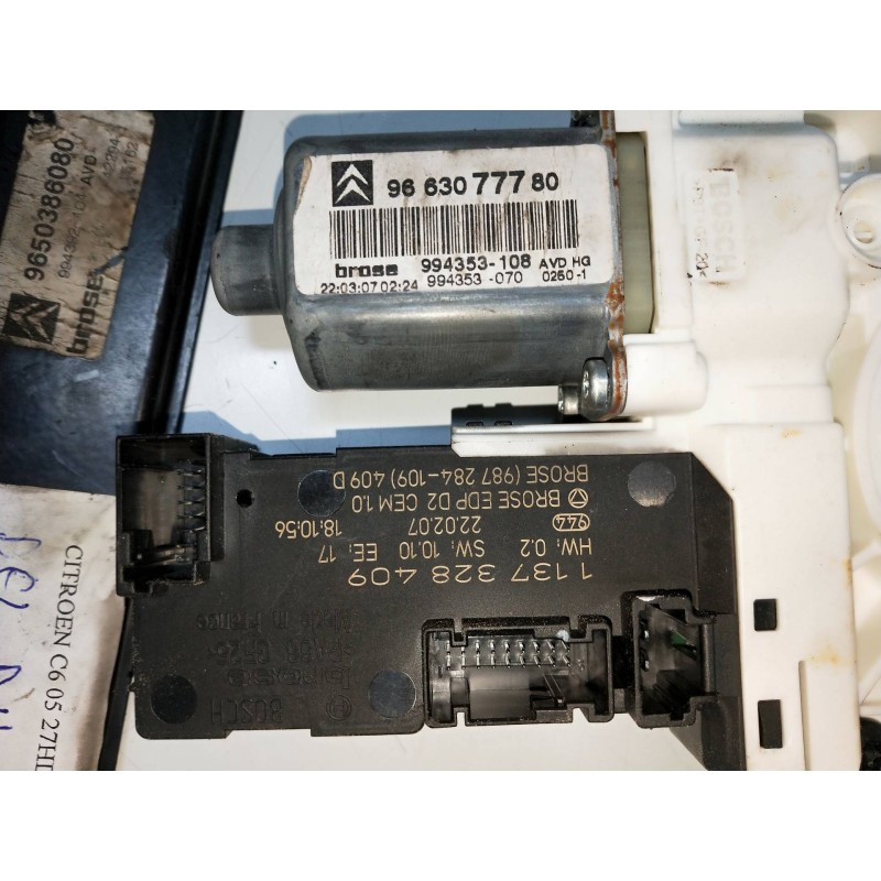 Recambio de elevalunas delantero derecho para citroen c6 2.7 v6 hdi fap cat (uhz / dt17ted4) referencia OEM IAM 9663077780 99435