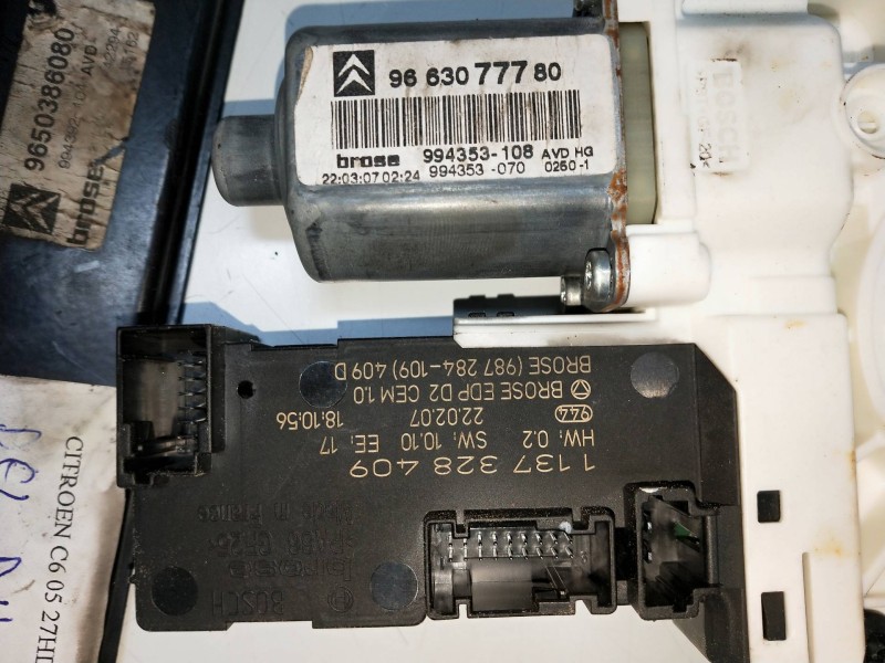 Recambio de elevalunas delantero derecho para citroen c6 2.7 v6 hdi fap cat (uhz / dt17ted4) referencia OEM IAM 9663077780 99435