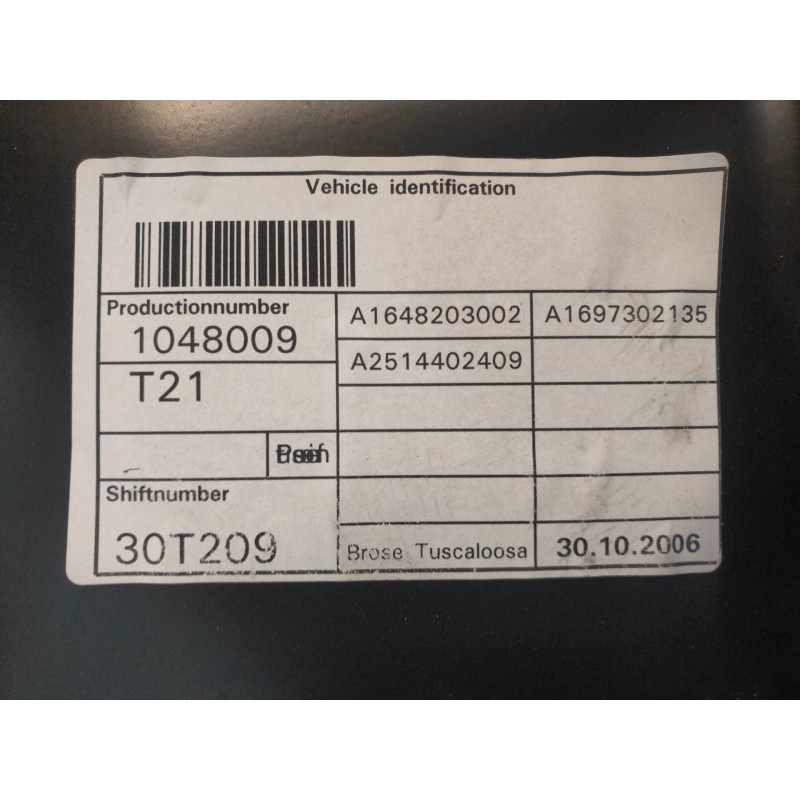 Recambio de elevalunas trasero izquierdo para mercedes clase r (w251) 320 cdi (251.022) referencia OEM IAM A1648203002 A16973021