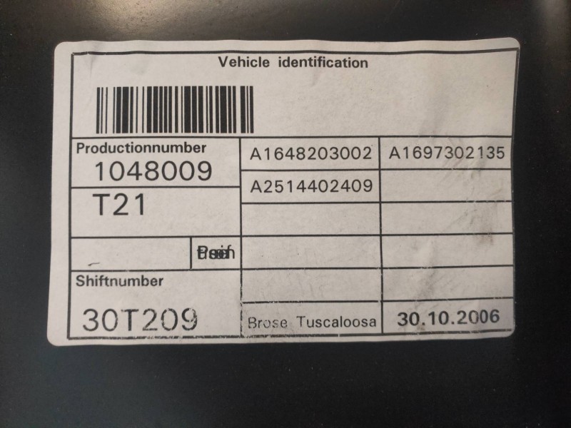 Recambio de elevalunas trasero izquierdo para mercedes clase r (w251) 320 cdi (251.022) referencia OEM IAM A1648203002 A16973021