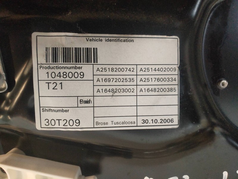 Recambio de elevalunas delantero izquierdo para mercedes clase r (w251) 320 cdi (251.022) referencia OEM IAM A2518200742 A251440