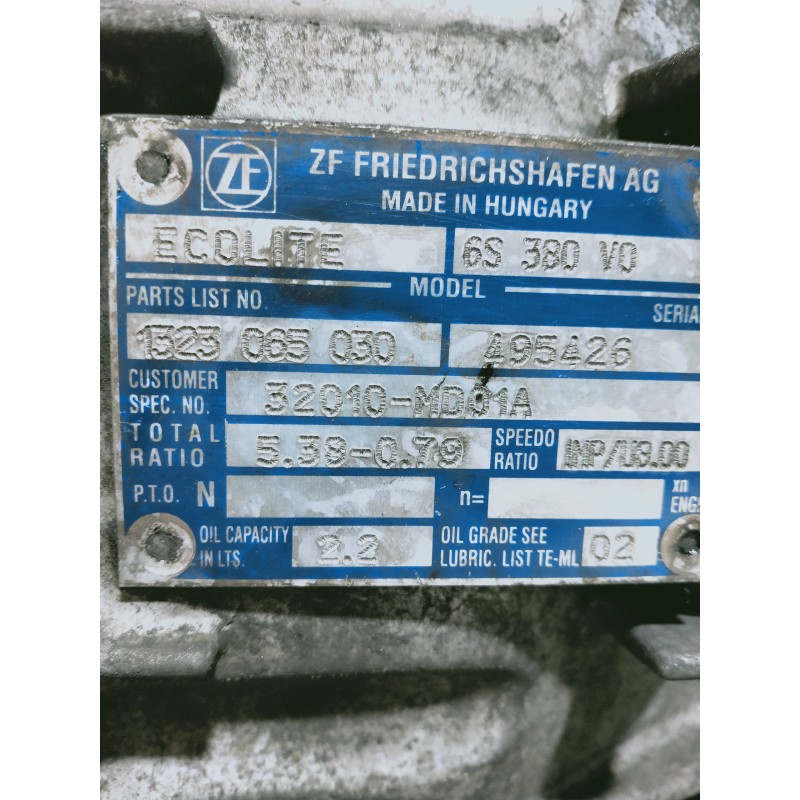 Recambio de caja cambios para renault maxity fg 130.35/45 referencia OEM IAM 6S380V0 1323065030 495426 32010MD01A 5V