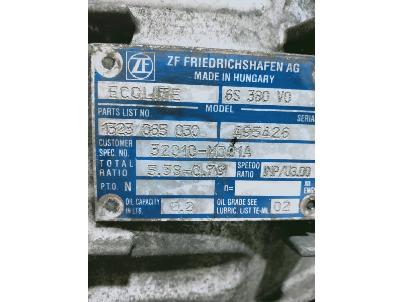 Recambio de caja cambios para renault maxity fg 130.35/45 referencia OEM IAM 6S380V0 1323065030 495426 32010MD01A 5V