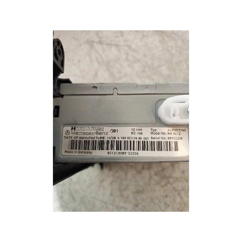 Recambio de sistema audio / radio cd para mercedes clase b (w245) 200 (245.233) referencia OEM IAM A1698200886001  
