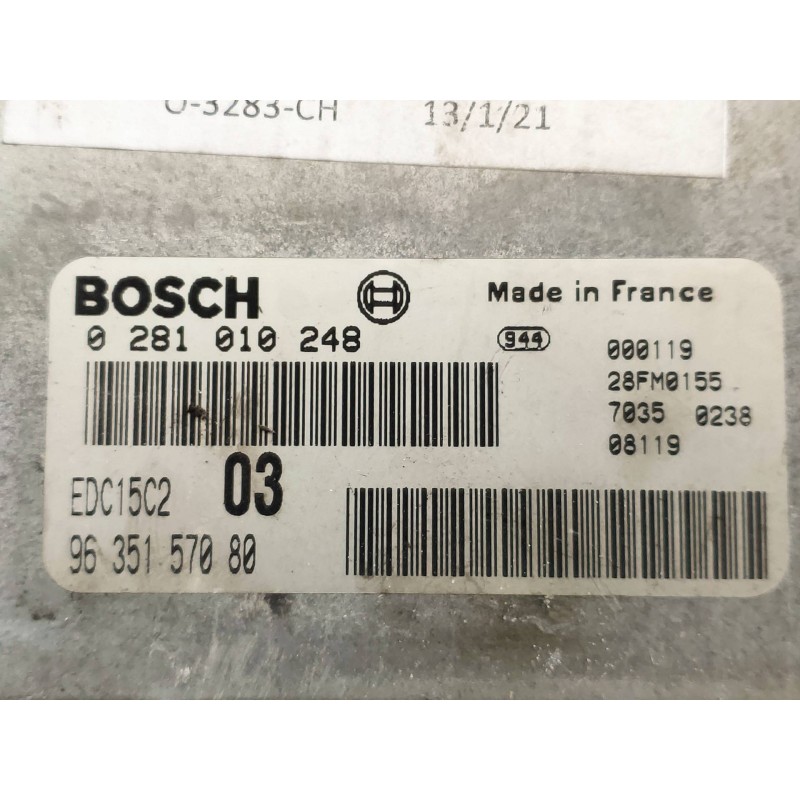 Recambio de centralita motor uce para peugeot 406 berlina (s1/s2) srdt referencia OEM IAM 0281010248 9635157080 28FM0155 BOSCH