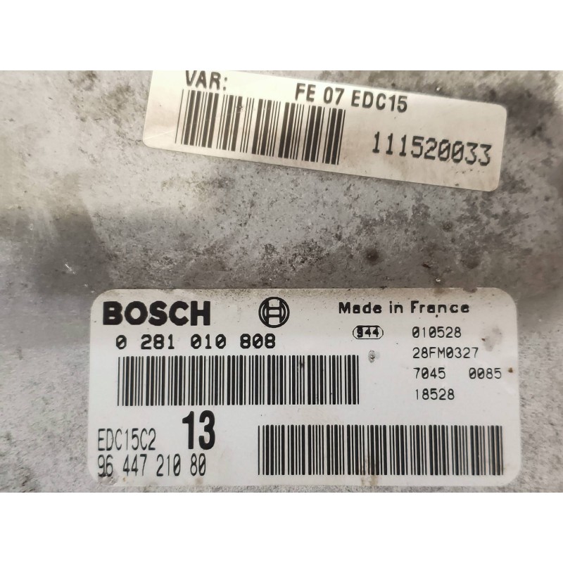 Recambio de centralita motor uce para citroen c5 break 2.0 hdi sx referencia OEM IAM 0281010808 9644721080 BOSCH