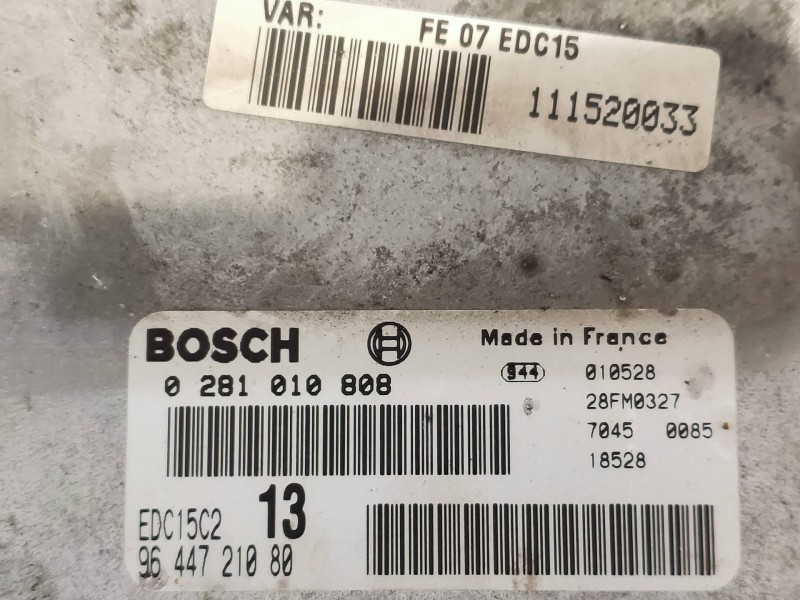 Recambio de centralita motor uce para citroen c5 break 2.0 hdi sx referencia OEM IAM 0281010808 9644721080 BOSCH