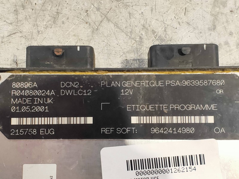 Recambio de centralita motor uce para citroen c15 1.9 d referencia OEM IAM R04080024A 9639587680 9642414980 80896A LUCAS