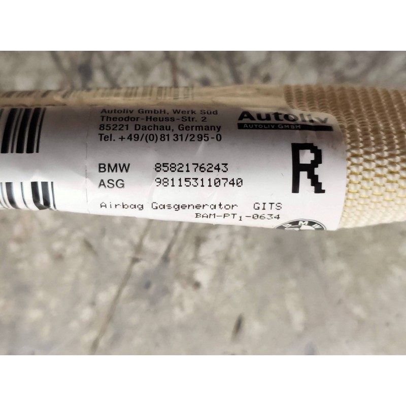 Recambio de airbag cortina delantero derecho para bmw serie 5 berlina (e39) 528i referencia OEM IAM 8582176243  