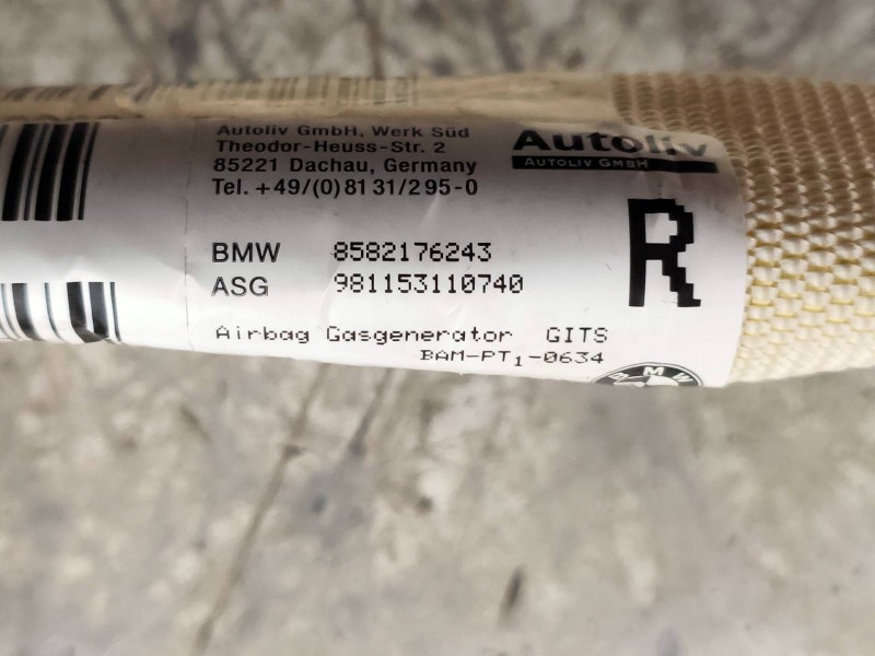Recambio de airbag cortina delantero derecho para bmw serie 5 berlina (e39) 528i referencia OEM IAM 8582176243  
