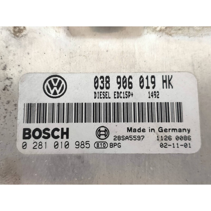 Recambio de centralita motor uce para seat leon (1m1) sport f.r. referencia OEM IAM 0281010985 038906019HK BOSCH