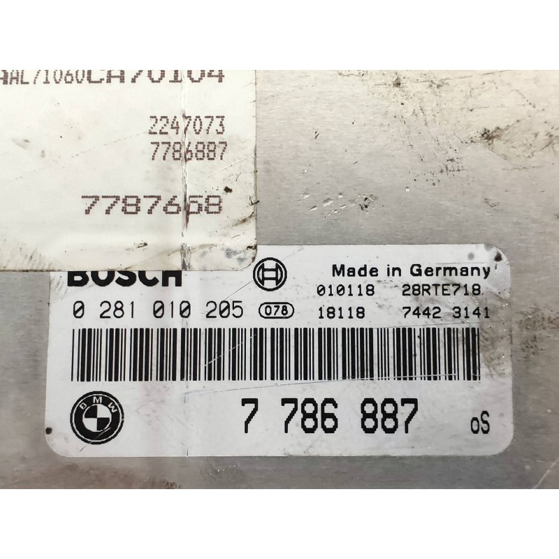 Recambio de centralita motor uce para bmw serie 3 berlina (e46) 320d referencia OEM IAM 0281010205 7786887 BOSCH