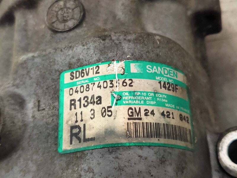 Recambio de compresor aire acondicionado para opel meriva cosmo referencia OEM IAM SD6V121429F 24421642 SANDEN